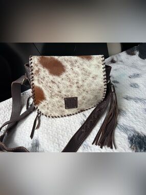 STS Della Crossbody Hairon calf hair leather crossbody shoulder 10”x9”x3 1/2”